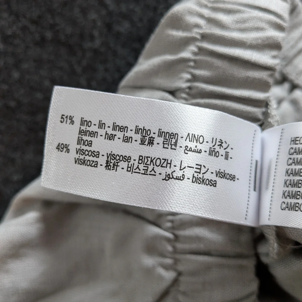 Zara Light Gray Linen pants - Picture 7 of 10